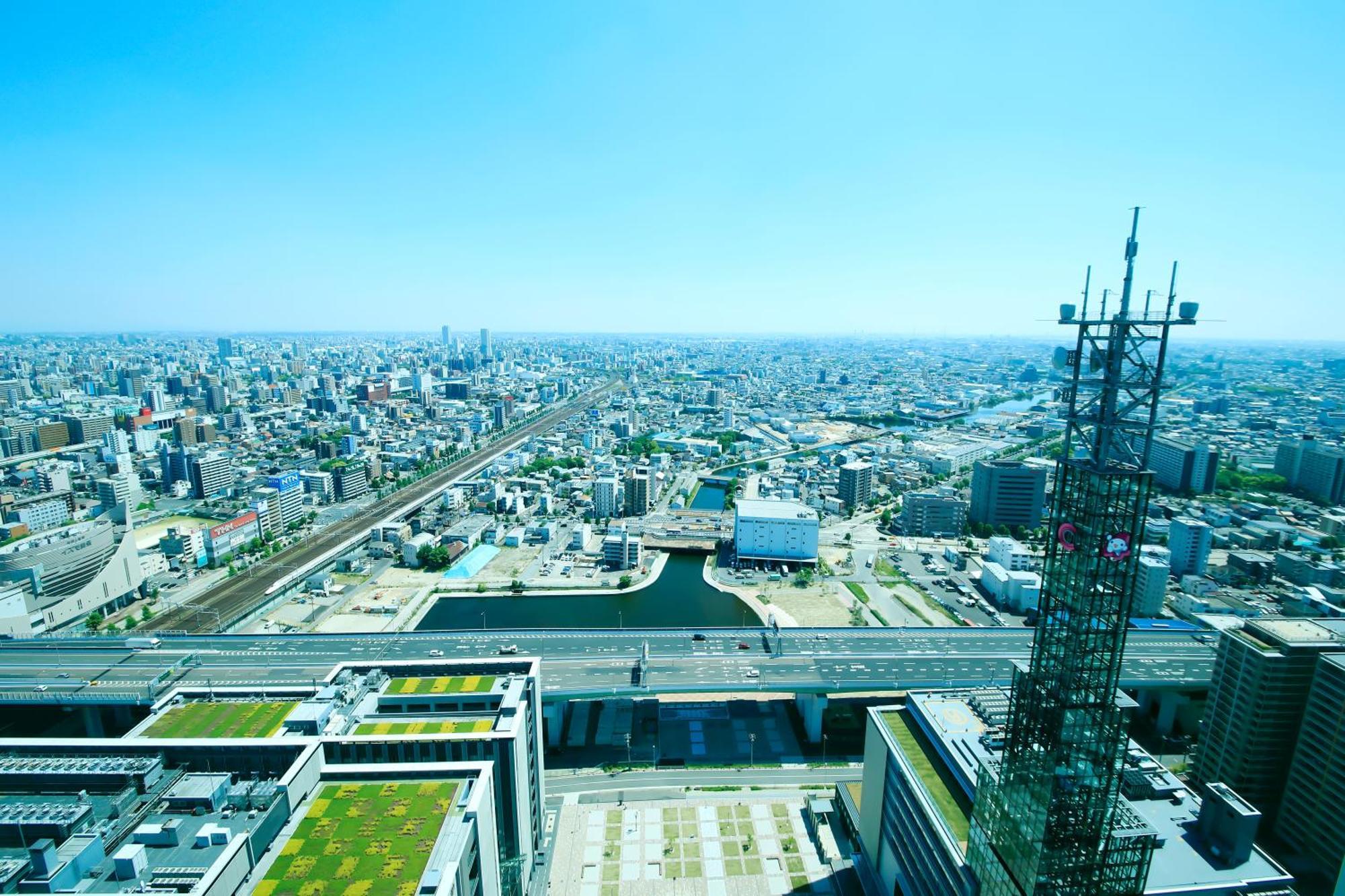 Nagoya Prince Hotel Sky Tower Exterior foto View of the city from the top of the hotel